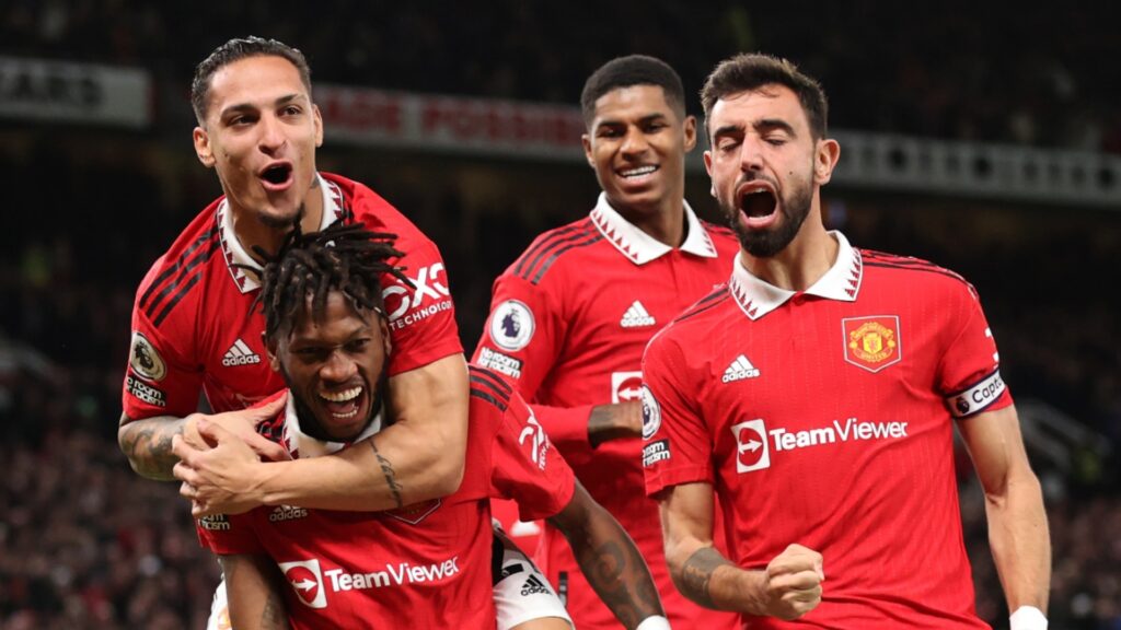 Manchester United Antony Fred Marcus Rashford Bruno Fernandes 2022 23